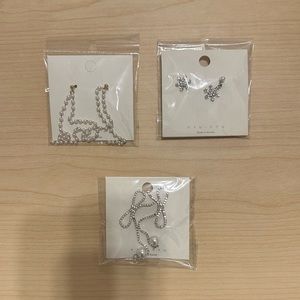 N.Y.U Sterling Silver 925 Earrings (3 Pairs)